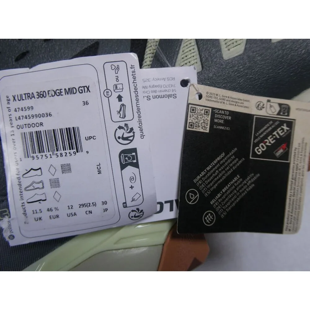 Salomon X Ultra 360 Edge Mid Gore-Tex Hiking Boots Size 12 M/13.5 W‎
